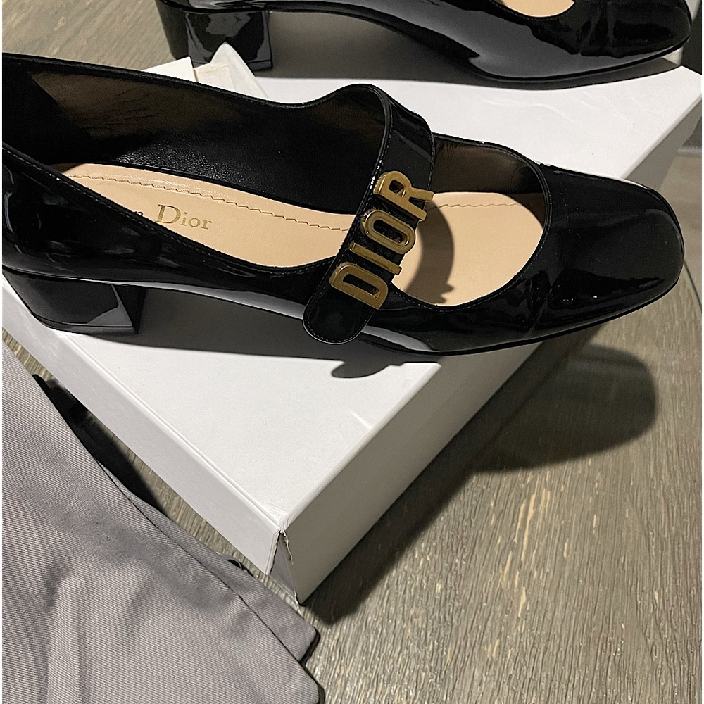 Christian Dior Baby Doll Mary Jane’s 39.5 (9.5) Black Patent Leather